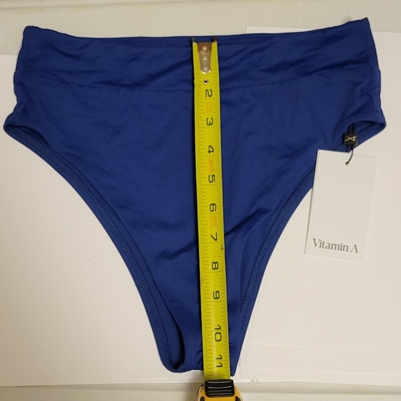 NWT Vitamin A 8/M Ibiza Sapphire High Waist Bikini Bottom - Picture 5 of 5
